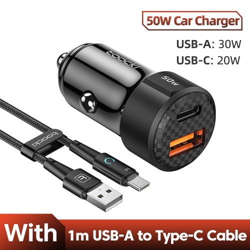 Szybka Ładowarka samochodowa USB-C - typu c - 50W - Gratis Kabel 1M - main.jpeg