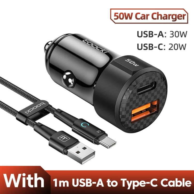 Szybka Ładowarka samochodowa USB-C - typu c - 50W - Gratis Kabel 1M - main.jpeg