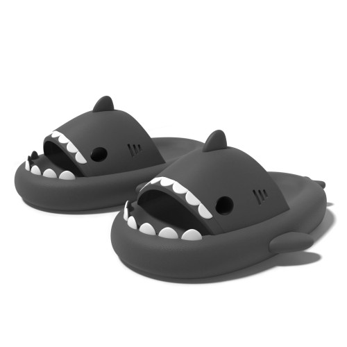 Cloudshark - stylowe kapcie w kształcie rekina - Ciemnoszare.jpeg