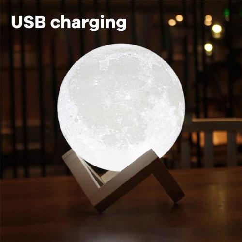 Moon - Lampka nocna do sypialni w kształcie księzyca - Ciepły i Zimny kolor LED - Idealna dla dzieci! - ładowanie usb.jpeg