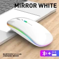 Icem - Mała ergonomiczna mysz bezprzewodowa - RGB - Bluetooth - USB - Klawiatura -  Biały.webp