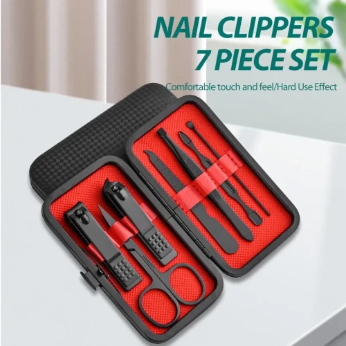 ManiNail - Elegancki zestaw do manicure - pielegnacji paznokci - 7 szt. - Czarny - main.webp