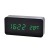 Woodly - Elegancki drewniany zegarek budzik na baterie - USB - cyfrowy - Czarny (Zielony Led).jpg