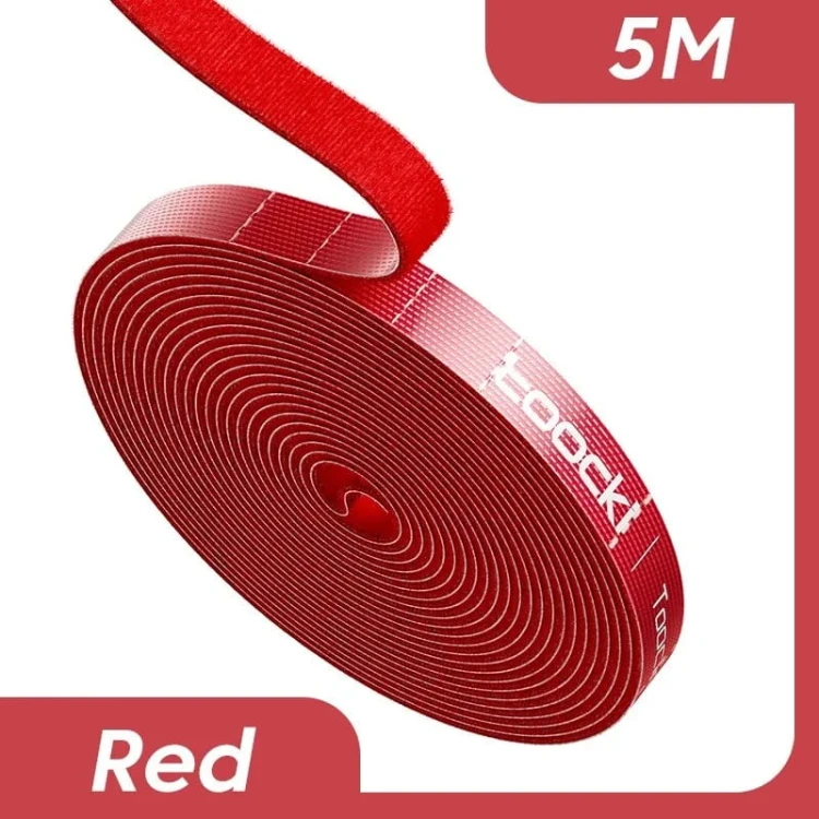 Velcro - Organizer na kable - na rzepy - 10mm - długość 5m - czerwony.jpeg