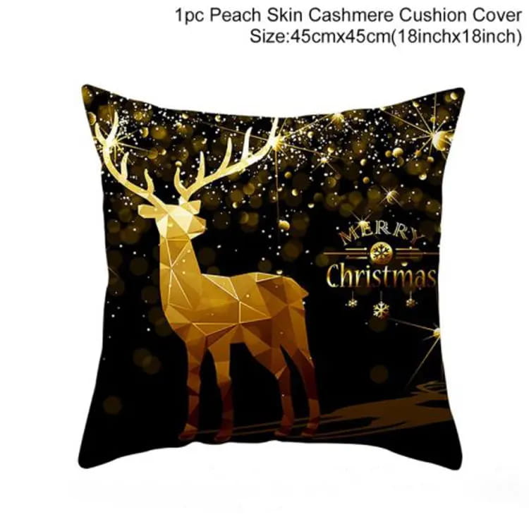 Yule - Poszewka na poduszkę świąteczna 45x45cm - piękne świąteczne wzory - Golden Deer.jpeg