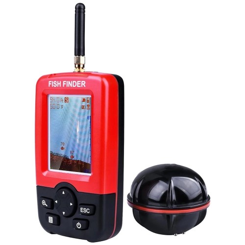 FishFind - Przenośny bezprzewodowy sonar wodny - 37M - LCD - Czerwony.jpeg