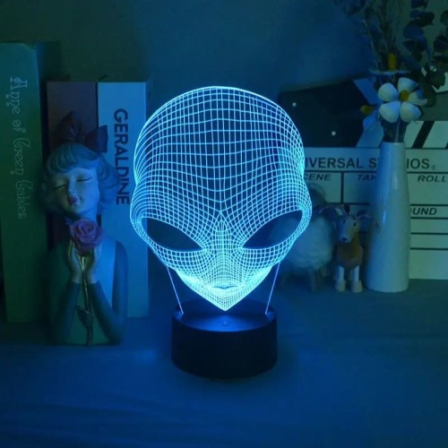 Alien - Lampka nocna 3D - 7 kolorów - idealna dla chłopca - Czarny.jpeg