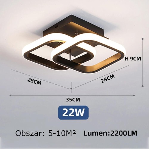 SquLamp - Nowoczesny żyrandol - LED - do salonu - sypialni - kuchni - czarny.jpeg