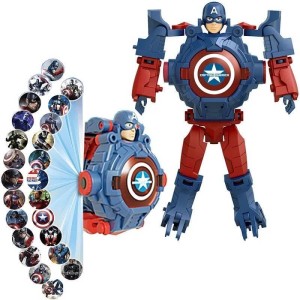 Zegarek dla dzieci - America - Projektor - 24 wzory - figurka 2w1