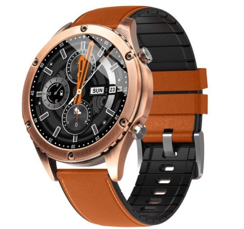 Inteligentny zegarek smartwatch męski FIT Bluetooth Android Apple - ZŁOTO BRĄZOWY.jpg