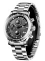 Srebrny Zegarek Męski Chronograph  Luksusowy Zegarek Sportowy - Czarna koperta koperta.jpeg