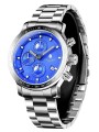 Srebrny Zegarek Męski Chronograph  Luksusowy Zegarek Sportowy - Niebieska koperta.jpeg