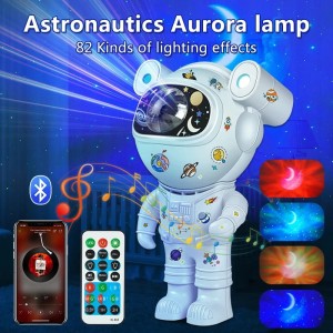 Projektor Gwiazd dla Dzieci – Astronauta LED, Lampka Nocna z Pilotem i Efektem Mgławicy