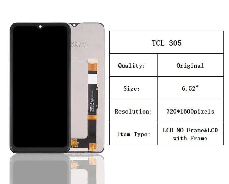 LCD wyświetlacz TCL 305 6102D 5164D ekran dotykowy z ramka opis.jpg