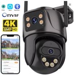 Kamera Zewnętrzna PTZ WiFi 4K 8MP – Podwójny Obiektyw, Śledzenie AI, Dwustronna Komunikacja