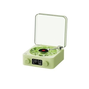 Retro Gramofon Głośnik Bluetooth z Białym Szumem i Podświetleniem RGB – Gramofon Vintage z Funkcją Uspokajającą - zielony