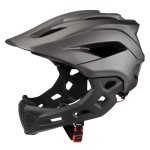 Kask full-face 2 w 1 z odpinaną szczęką – MTB, hulajnoga, rolki – 52–56 cm | Szary