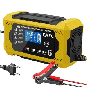 Prostownik Mikroprocesorowy 12V 6A LCD | Inteligentna Ładowarka AGM Żel EFB z Funkcją Naprawy