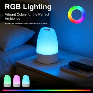 Lampka Nocna LED na dotyk do sypialni– Pilot, duża pojemność, 16 kolorów RGB
