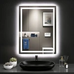 Lustro Łazienkowe LED 60x80 cm Anti-Fog 3 Barwy Światła Ściemnialne