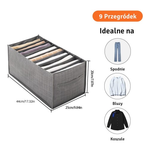 Organizer do szafy - szuflady - na spodnie - bluzy - koszule - 9 komórek  - idealny na ubrania.jpeg