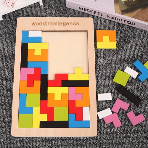 Zestaw kolorowych drewnianych puzzli dla dzieci - idealne do nauki i zabawy - main .jpeg