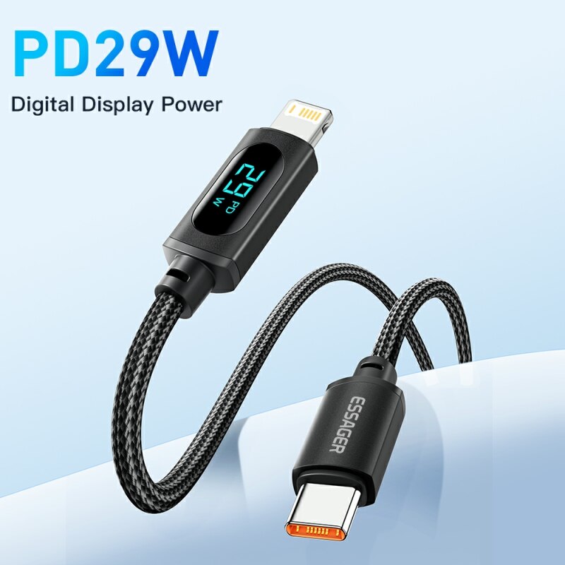 Kabel do telefonu USB-C-Lightning - Do Iphone'a - 29W - Szybkie Ładowanie - 1M - Szybkie ładowanie