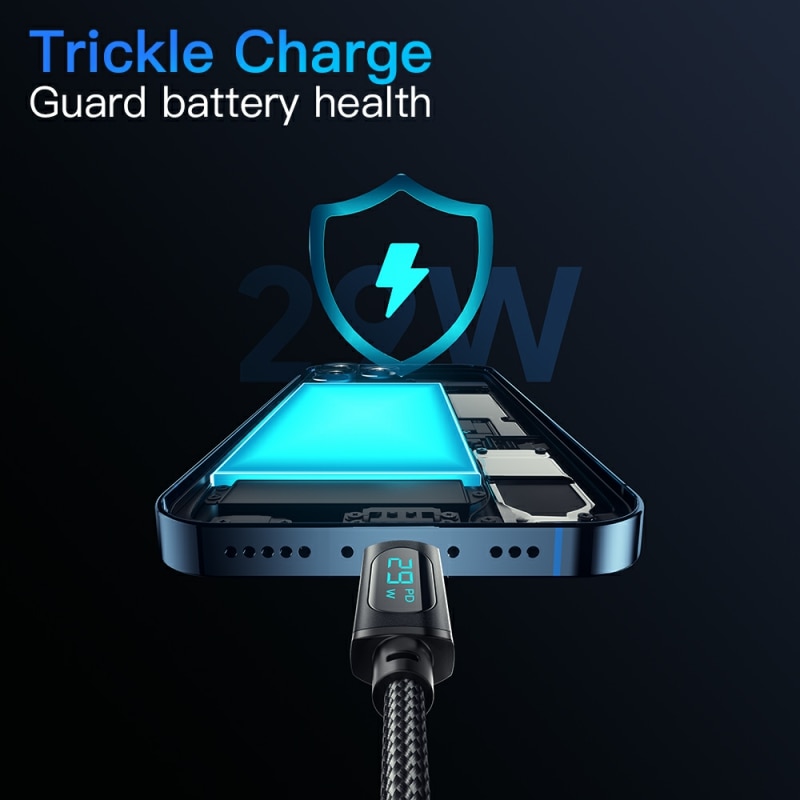 Kabel do telefonu USB-C-Lightning - Do Iphone'a - 29W - Szybkie Ładowanie - 1M - Błyskawiczne ładowanie