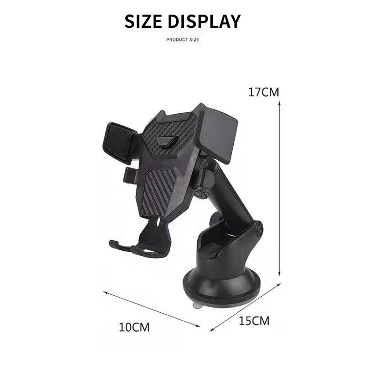 Uchwyt na telefon do samochodu RoboTic - Na przyssawkę - Rotacyjny - wymiary