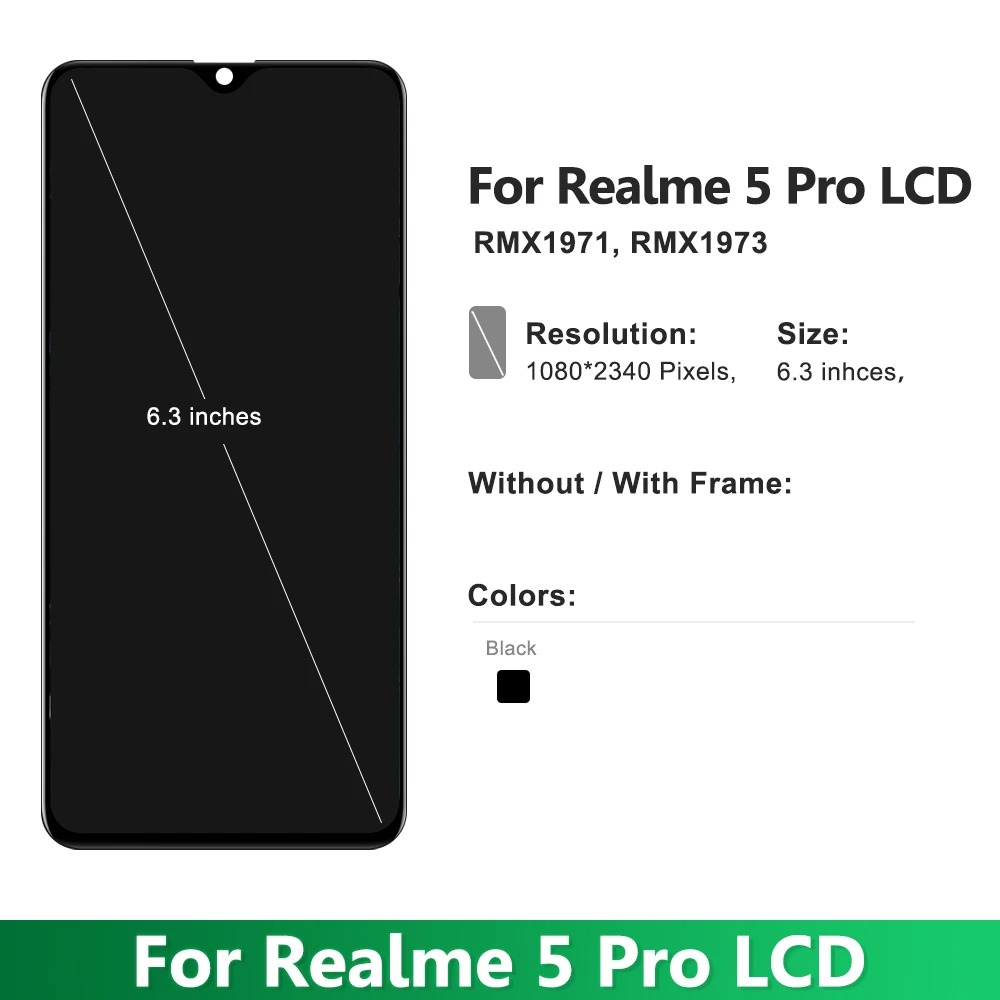 Schemat techniczny wyświetlacza Realme 5 Pro